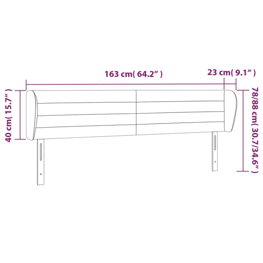 vidaXL Cabeceira de cama c abas tecido 163x23x7888cm cinzento-escuro