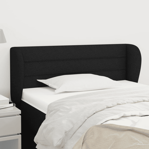 vidaXL Cabeceira de cama c abas tecido 93x23x7888 cm preto