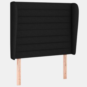 vidaXL Cabeceira de cama c abas tecido 103x23x118128 cm preto