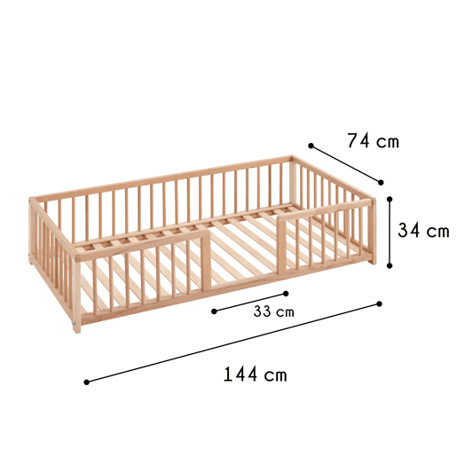 WonderWoof Sofá-cama grande para animais de estimação, com relevo, feito de madeira de faia u2013 Natural