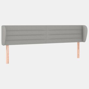 vidaXL Cabeceira de cama c abas tecido 203x23x7888 cm cinzento-claro