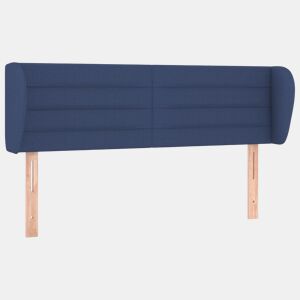 vidaXL Cabeceira de cama c abas tecido 147x23x7888 cm azul