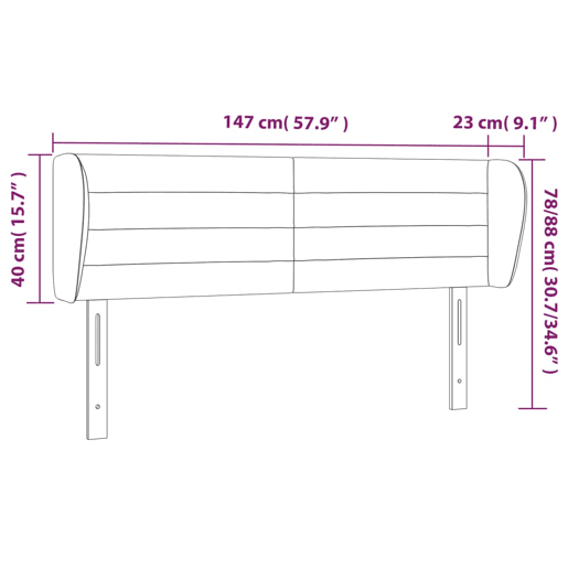vidaXL Cabeceira de cama c abas tecido 147x23x7888 cm azul