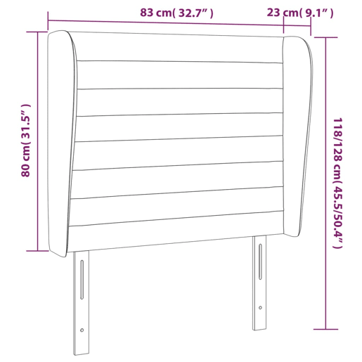 vidaXL Cabeceira de cama c abas tecido 83x23x118128 cm preto vidaXL Cabeceira de cama c abas tecido 83x23x118128 cm preto