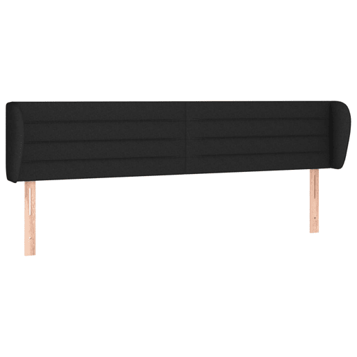 vidaXL Cabeceira de cama c abas tecido 183x23x7888 cm preto vidaXL Cabeceira de cama c abas tecido 183x23x7888 cm preto