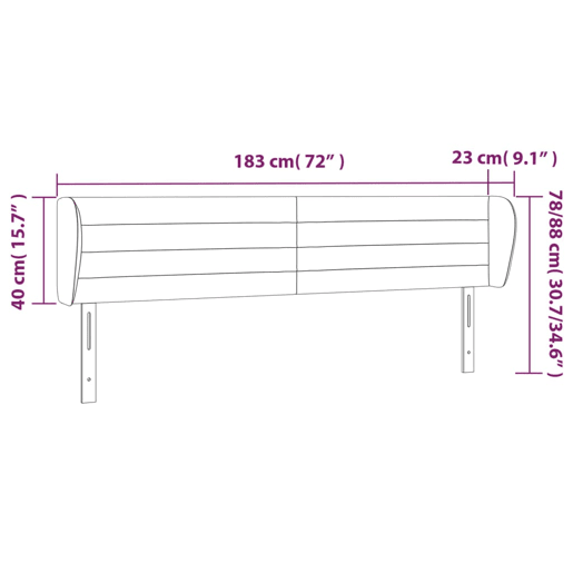 vidaXL Cabeceira de cama c abas tecido 183x23x7888 cm preto vidaXL Cabeceira de cama c abas tecido 183x23x7888 cm preto