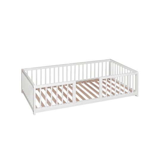 WonderWoof Sofá-cama grande para animais de estimação, com relevo, feito de madeira de faia u2013 Branco