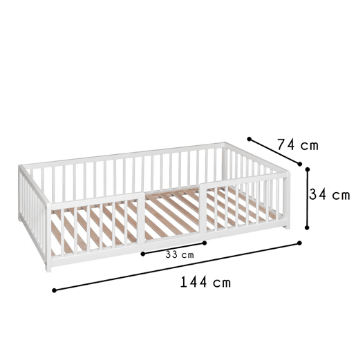 WonderWoof Sofá-cama grande para animais de estimação, com relevo, feito de madeira de faia u2013 Branco