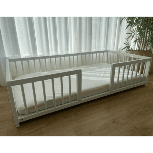 WonderWoof Sofá-cama grande para animais de estimação, com relevo, feito de madeira de faia u2013 Branco