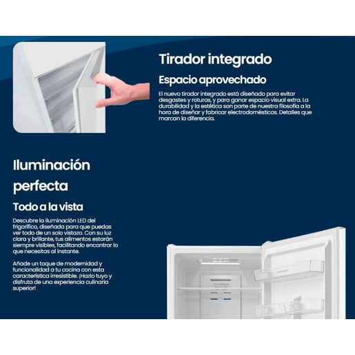 INFINITON Frigorifico Combinado FGC-345C20WEC, 330 l, 201 cm, Total No Frost, E, Branco