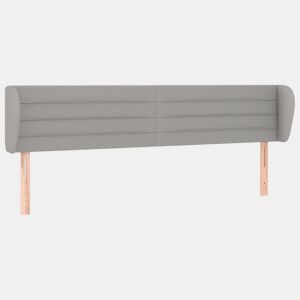 vidaXL Cabeceira de cama c abas tecido 183x23x7888 cm cinzento-claro