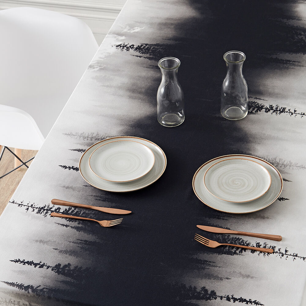 Mantel antimanchas para mesa rectangular, 100% algodón, mantel picnic - 150x220cm - dark forest