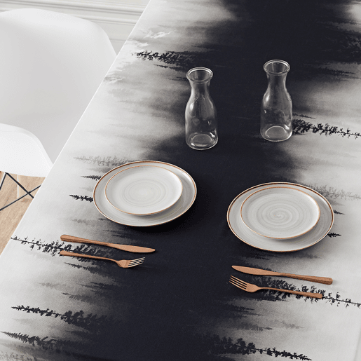 Toalha de mesa retangular, 100% algodão, resistente às manchas, Toalha de mesa para piquenique - 150x220cm - Dark Forest