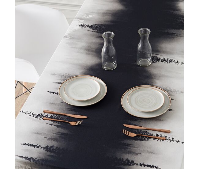 Mantel antimanchas para mesa rectangular, 100% algodón, mantel picnic - 150x220cm - dark forest