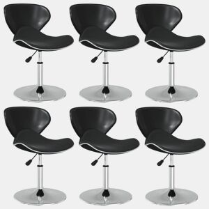 vidaXL Cadeiras de jantar 6 pcs couro artificial preto