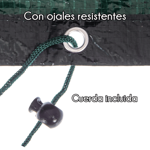 Cobertura protetora para mobiliário de jardim com ilhó forte e corda incluída - Impermeável, resistente aos raios UV - Dimensões 6389x159x76