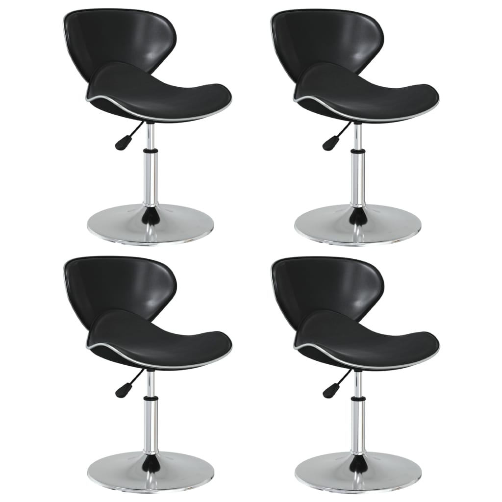 Vidaxl sillas de comedor 4 unidades cuero sintético negro