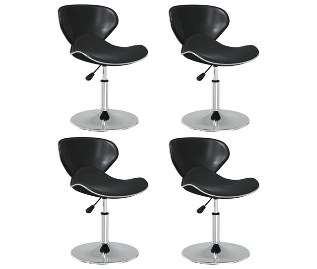 Vidaxl sillas de comedor 4 unidades cuero sintético negro