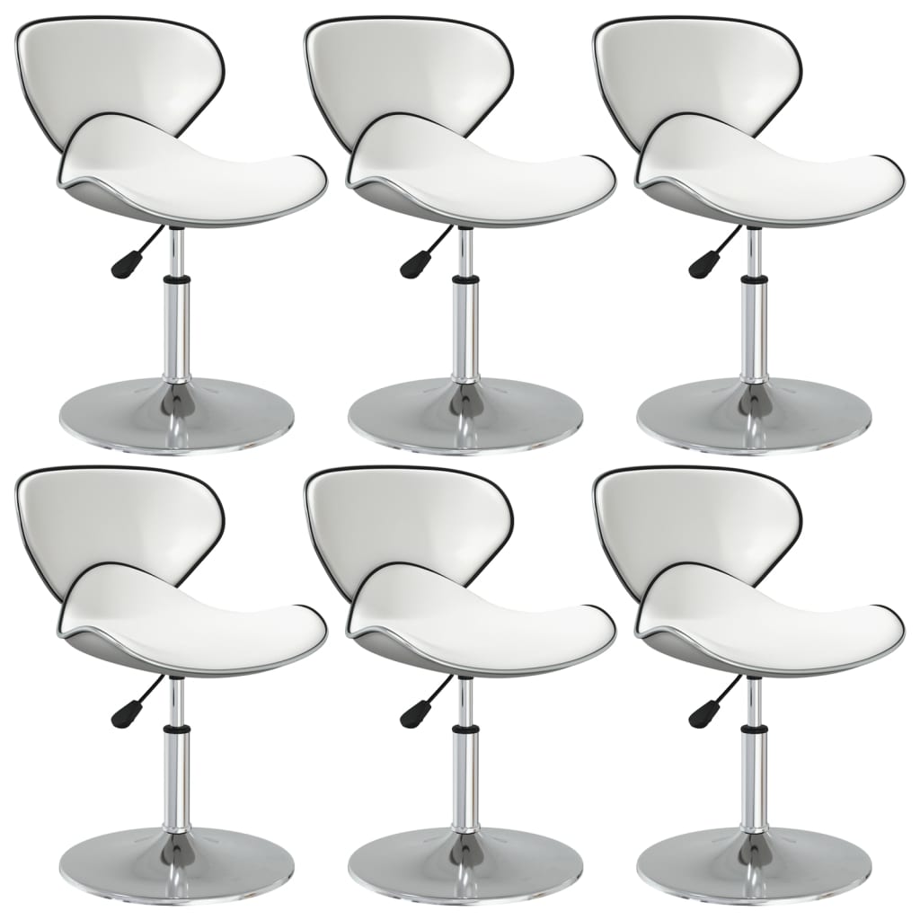 Vidaxl sillas de comedor 6 unidades cuero sintético blanco