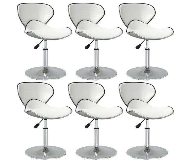 Vidaxl sillas de comedor 6 unidades cuero sintético blanco