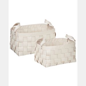 Conjunto de 2 cestos SIPPAR Pele sintética Creme