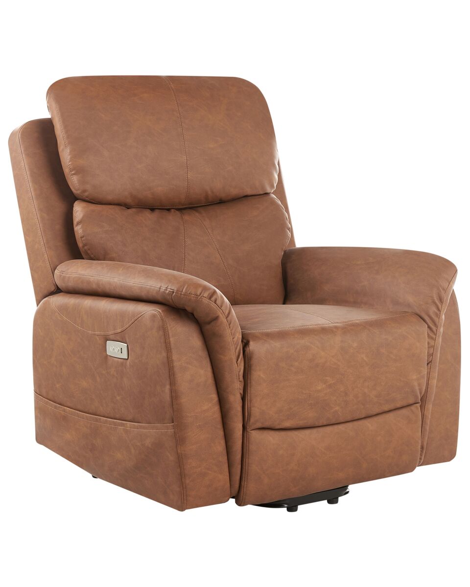 Beliani Sillón reclinable GLORIE Marrón