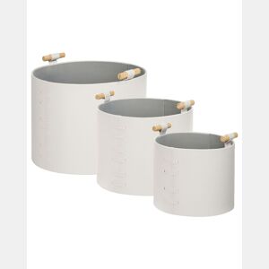 Conjunto de 3 cestos ARAM Pele sintética Branco creme