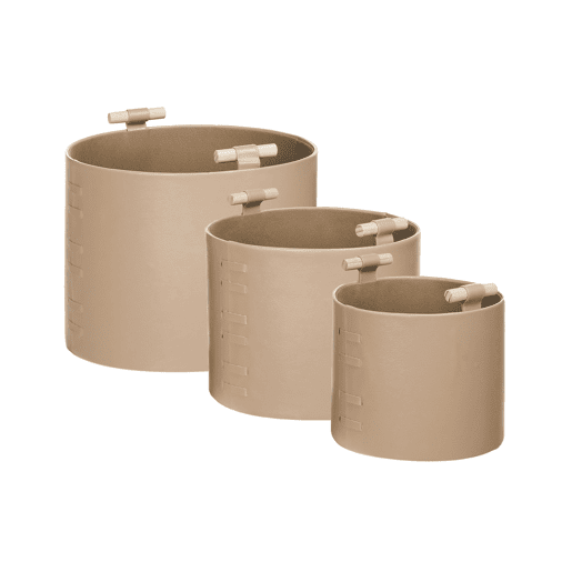 Conjunto de 3 cestos ARAM Pele sintética Creme