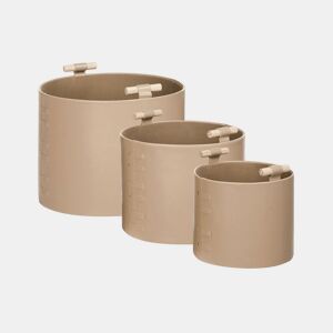 Conjunto de 3 cestos ARAM Pele sintética Creme