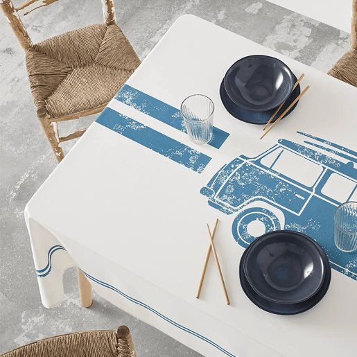 Toalha de mesa retangular, 100% algodão, resistente às manchas, Toalha de mesa para piquenique - 150x220cm - Van Life