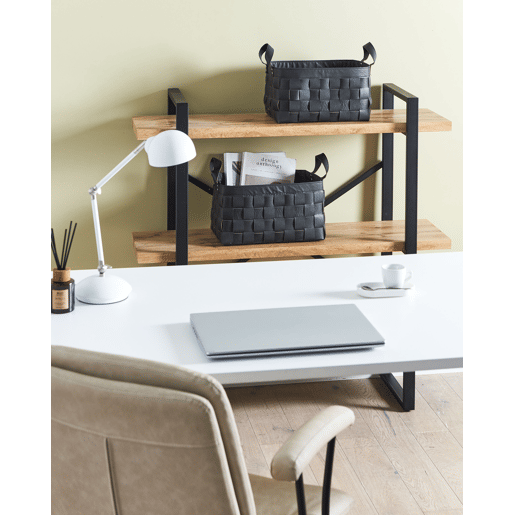 Conjunto de 2 cestos SIPPAR Pele sintética Preto