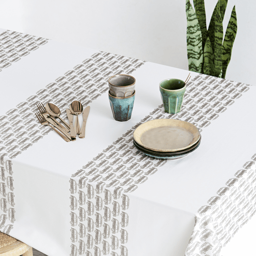 Toalha de mesa retangular, 100% algodão, resistente às manchas, Toalha de mesa para piquenique - 150x220cm - Camper Van