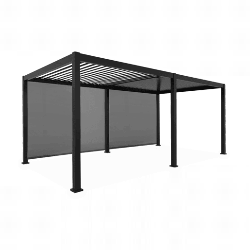 Pérgola bioclimática Triomphe 3x6m V1 + 2 toldos 3m, Triomphe 3x6m + acessórios, Antracite, 600x300x250 cm