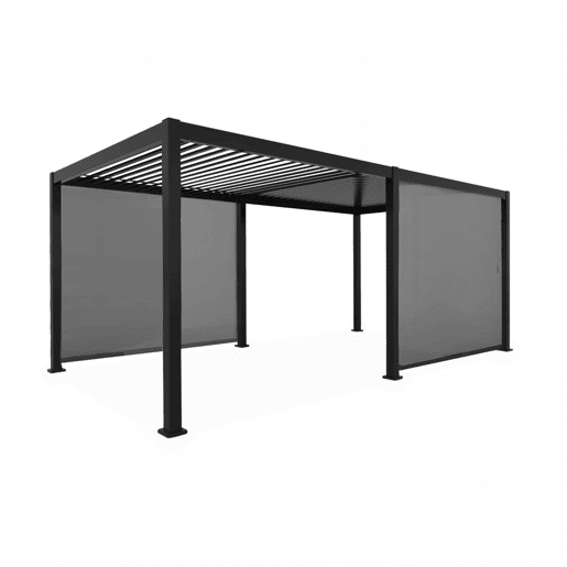Pérgola bioclimática Triomphe 3x6m V1 + 2 toldos 3m, Triomphe 3x6m + acessórios, Antracite, 600x300x250 cm