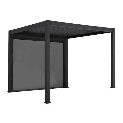 Pérgola bioclimática alumínio 3x3m V2 + 1 store 3m , Triomphe 3x3m V2+ acessórios, Antracite, 301x301x250 cm