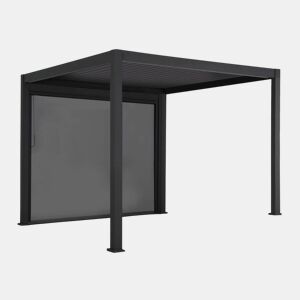 Pérgola bioclimática alumínio 3x3m V2 + 1 store 3m , Triomphe 3x3m V2+ acessórios, Antracite, 301x301x250 cm