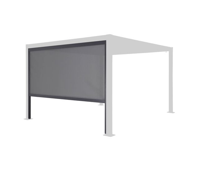 Estor lateral enrollable de aluminio y textileno para pérgola bioclimática, 3m, palace estor enrollable 3m, antracita, 291x209x209 cm