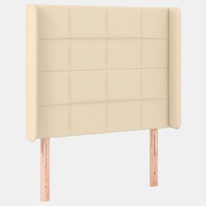 vidaXL Cabeceira de cama c abas tecido 103x16x118128 cm creme