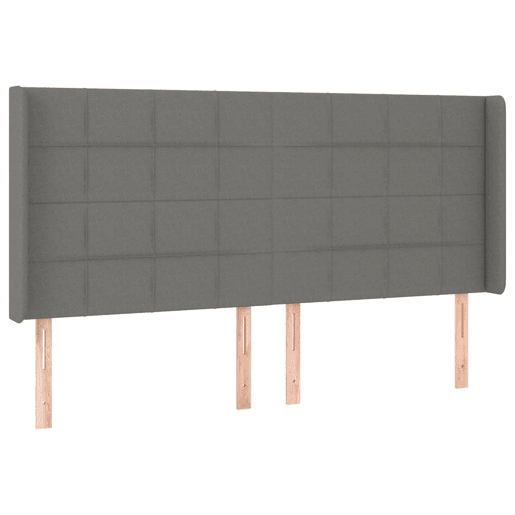 vidaXL Cabeceira cama c abas tecido 183x16x118128 cm cinzento-escuro