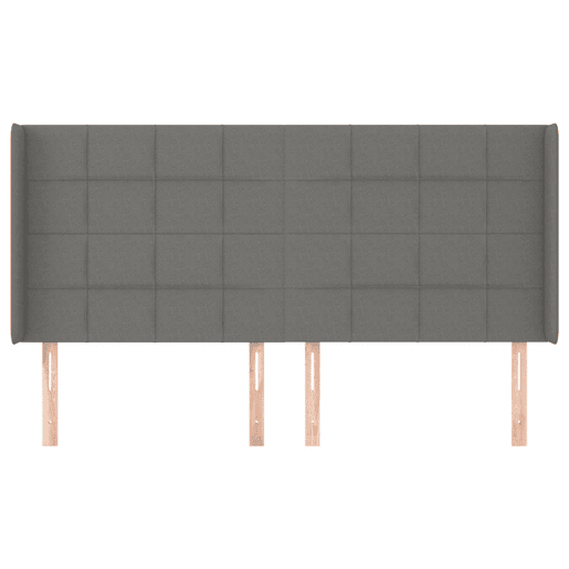 vidaXL Cabeceira cama c abas tecido 183x16x118128 cm cinzento-escuro