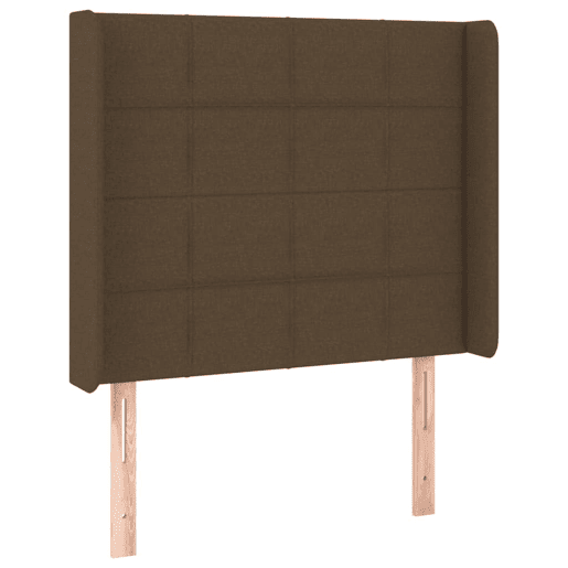 vidaXL Cabeceira de cama c luzes LED tecido 83x16x118128 cm castanho