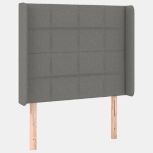 vidaXL Cabeceira cama c abas tecido 93x16x118128 cm cinzento-escuro