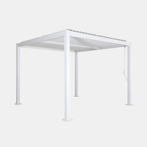 Pérgola bioclimática 3x3m com persiana, alumínio e aço com lâminas ajustáveis, Palace 3x3m, Branco, 292x292x231 cm