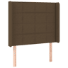 vidaXL Cabeceira cama c abas tecido 83x16x118128 cm castanho-escuro