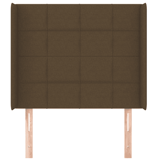 vidaXL Cabeceira cama c abas tecido 83x16x118128 cm castanho-escuro