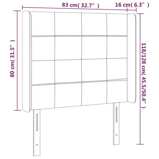 vidaXL Cabeceira cama c abas tecido 83x16x118128 cm castanho-escuro