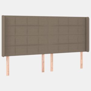 vidaXL Cabeceira cama abas tecido 203x16x118128 cm cinza-acastanhado