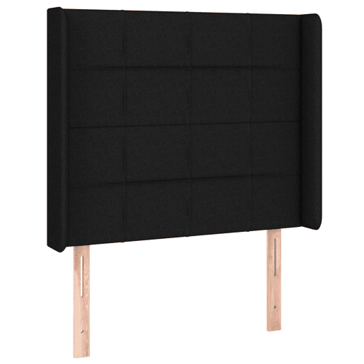 vidaXL Cabeceira de cama c abas tecido 83x16x118128 cm preto