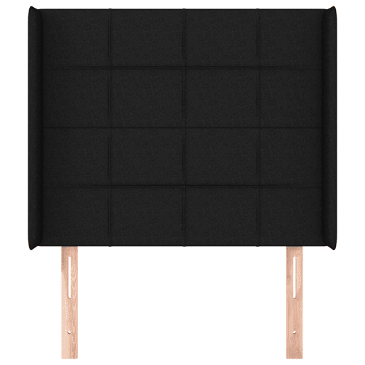 vidaXL Cabeceira de cama c abas tecido 83x16x118128 cm preto