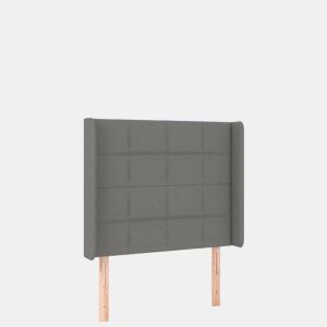 vidaXL Cabeceira de cama c LED tecido 103x16x118128 cm cinza-escuro